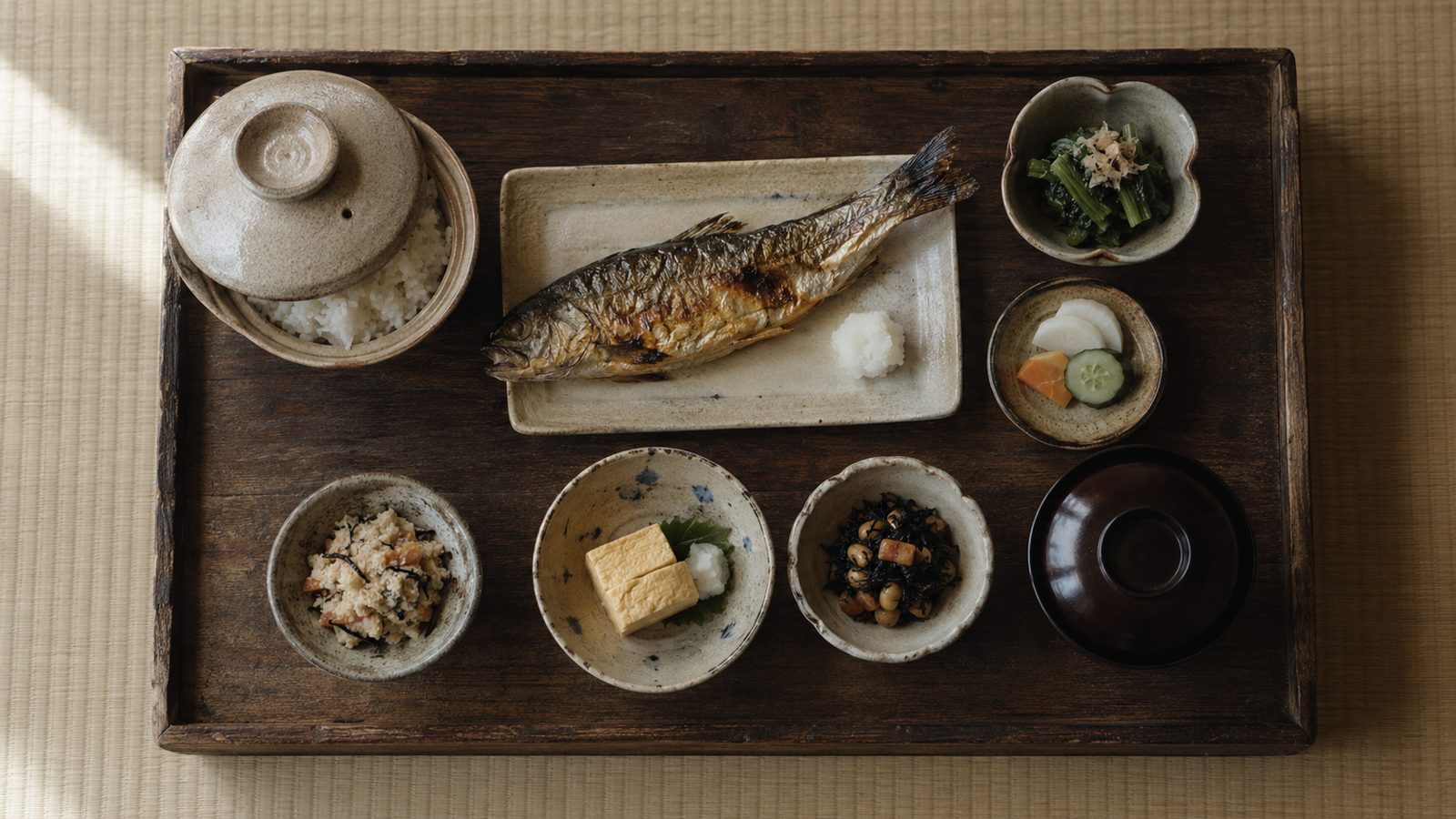 旅館の朝食膳