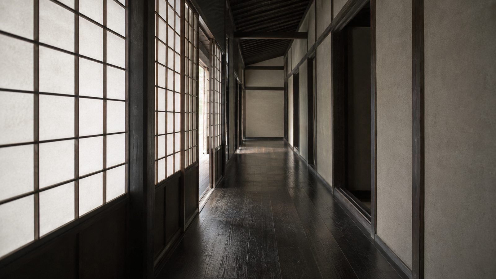 静かな旅館の廊下